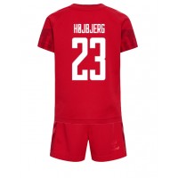 Maglie da calcio Danimarca Pierre-Emile Hojbjerg #23 Prima Maglia Bambino Mondiali 2022 Manica Corta (+ Pantaloni corti)